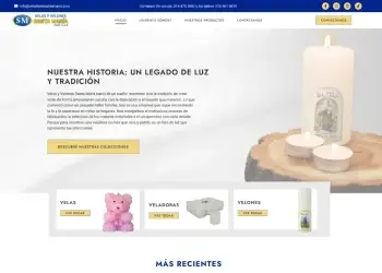 Página de inicio de Veladoras santa maría