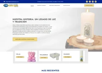 Página de inicio de Veladoras santa maría