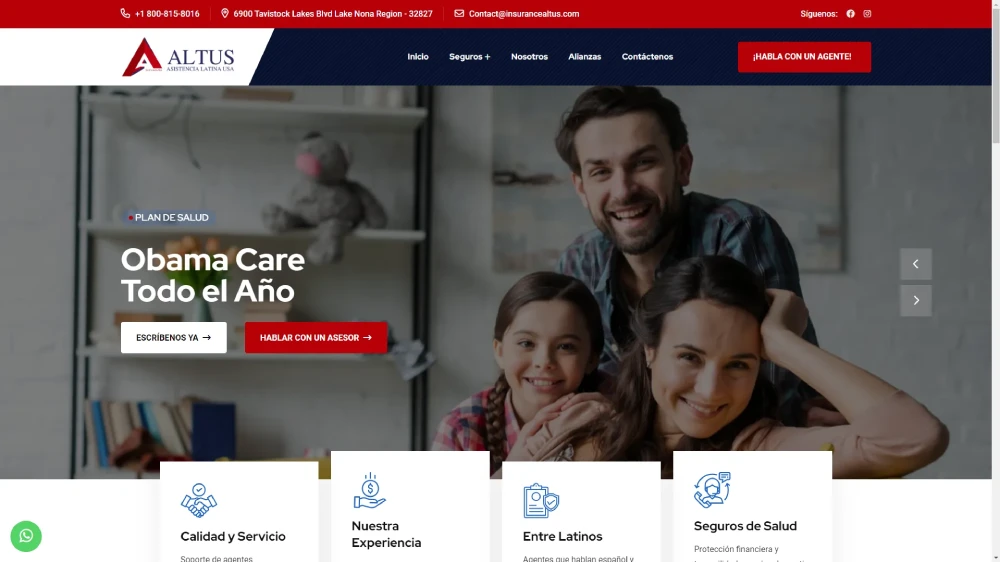 ALTUS asistencia latinas en USA - seguros