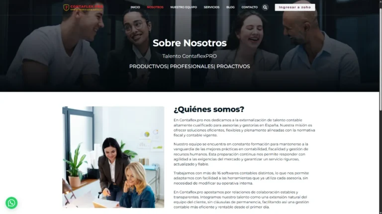 Seccion de quienes somos en contaflex
