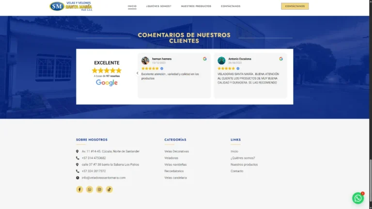 testimonios de clientes de veladoras santa maria